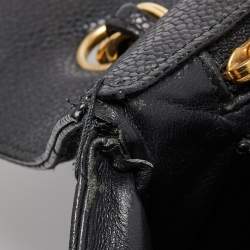 Pre Owned Chanel Black Quilted Caviar Leather Maxi Classic Single Flap Bag