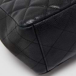 Pre Owned Chanel Black Quilted Caviar Leather Maxi Classic Single Flap Bag