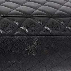 Pre Owned Chanel Black Quilted Caviar Leather Maxi Classic Single Flap Bag