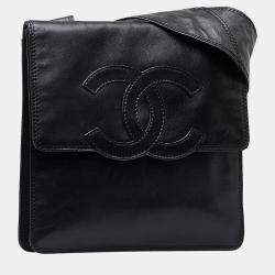 Chanel Black Coco Mark Leather Crossbody