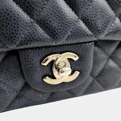 Pre Owned Chanel black Caviar Classic Mini Crossbody Bag