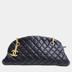 Chanel Blue Denim Medium Luxe Ligne Bowler Bag Chanel