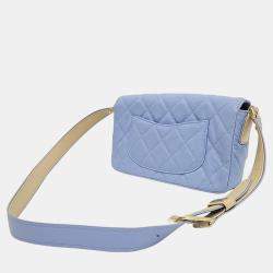 Chanel Blue caviar leather flap bag