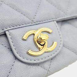 Chanel Blue caviar leather flap bag