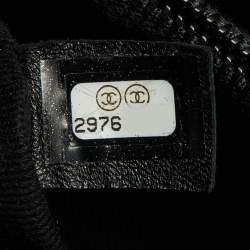 Pre Owned Chanel Metallic Grey Leather Medium Coco Top Handle Bag