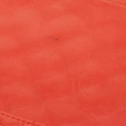 Pre Owned Chanel Red Quilted Lambskin Leather Jumbo Classic Single Flap Bag