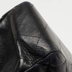 Pre Owned Chanel Black Quilted Leather Jumbo Classic Single Flap Bag