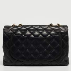 Chanel Black Quilted Leather Jumbo Classic Single Flap Bag