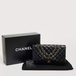 Chanel Black Quilted Leather Jumbo Classic Single Flap Bag