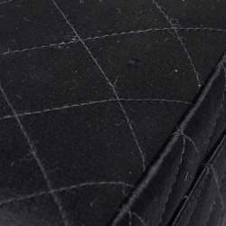 Pre Owned Chanel Black Quilted Satin Mini Classic Flap Bag 