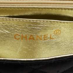 Pre Owned Chanel Black Quilted Satin Mini Classic Flap Bag 