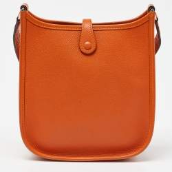 Pre Owned Hermès Orange Epsom Leather Evelyne TPM Bag