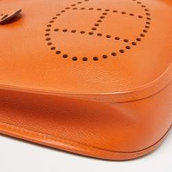 Pre Owned Hermès Orange Epsom Leather Evelyne TPM Bag