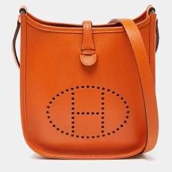 Pre Owned Hermès Orange Epsom Leather Evelyne TPM Bag