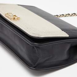 Chanel Black/Gold Leather Boy Wallet On Chain