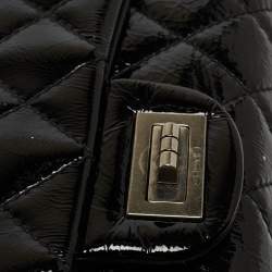 Pre Owned Chanel Black Quilted Patent Leather Reissue 2.55 Classic 227 Flap Bag