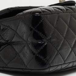 Pre Owned Chanel Black Quilted Patent Leather Reissue 2.55 Classic 227 Flap Bag