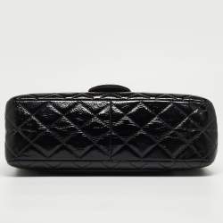 Pre Owned Chanel Black Quilted Patent Leather Reissue 2.55 Classic 227 Flap Bag