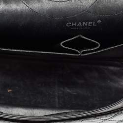 Pre Owned Chanel Black Quilted Patent Leather Reissue 2.55 Classic 227 Flap Bag