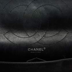 Pre Owned Chanel Black Quilted Patent Leather Reissue 2.55 Classic 227 Flap Bag
