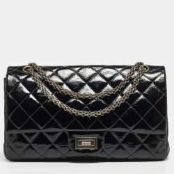 Chanel Black Patent Leather Luxe Ligne Flap Bag Chanel