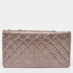 Chanel Silver Quilted Glitter Fabric Reissue Flap Bag