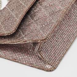 Chanel Silver Quilted Glitter Fabric Reissue Flap Bag