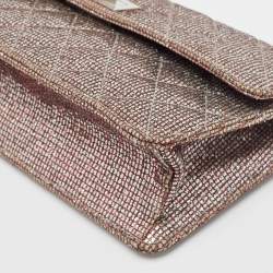 Chanel Silver Quilted Glitter Fabric Reissue Flap Bag