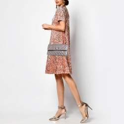Chanel Silver Quilted Glitter Fabric Reissue Flap Bag