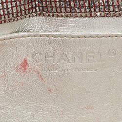 Chanel Silver Quilted Glitter Fabric Reissue Flap Bag