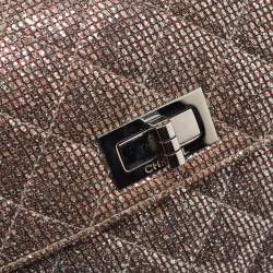 Chanel Silver Quilted Glitter Fabric Reissue Flap Bag