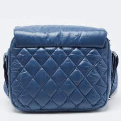 Chanel Blue Quilted Nylon Small Coco Cocoon Messenger Bag