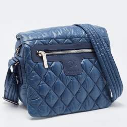 Chanel Blue Quilted Nylon Small Coco Cocoon Messenger Bag