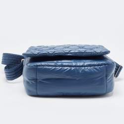Chanel Blue Quilted Nylon Small Coco Cocoon Messenger Bag
