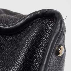 Pre Owned Chanel Black Quilted Caviar Leather French Riviera Tote