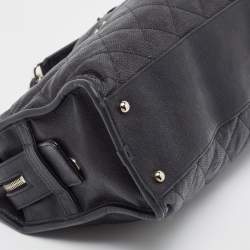 Pre Owned Chanel Black Quilted Caviar Leather French Riviera Tote