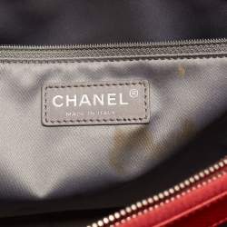 Pre Owned Chanel Red Quilted Caviar Leather Grand Shopper Tote