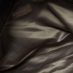 Pre Owned Chanel Black Patent Vinyl Graphic Edge Classic Flap Bag