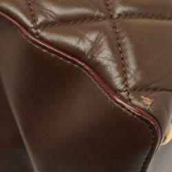 Pre Owned Chanel Dark Brown Quilted Leather Perfect Edge Tote