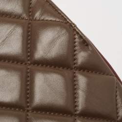 Pre Owned Chanel Dark Brown Quilted Leather Perfect Edge Tote