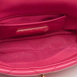 Pre Owned Chanel Pink Quilted Leather CC 19 Waist Bag