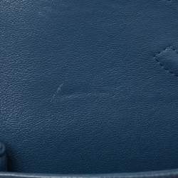 Pre Owned Chanel Blue Quilted Caviar Leather Medium Classic Double Flap Bag
