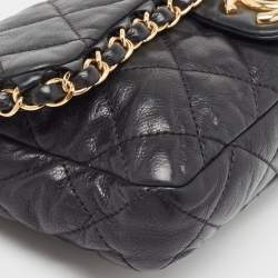 Pre Owned Chanel Black Quilted Leather Chain Me Flap Bag