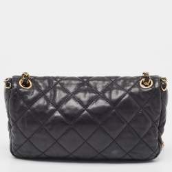 Pre Owned Chanel Black Quilted Leather Chain Me Flap Bag