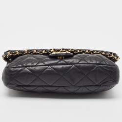 Pre Owned Chanel Black Quilted Leather Chain Me Flap Bag