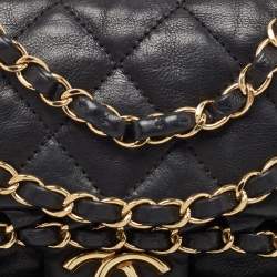 Pre Owned Chanel Black Quilted Leather Chain Me Flap Bag