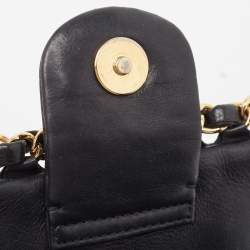 Pre Owned Chanel Black Quilted Leather Chain Me Flap Bag
