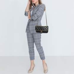 Pre Owned Chanel Black Quilted Leather Chain Me Flap Bag