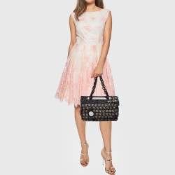 Pre Owned Chanel Black/White Printed Canvas Chain Link Tote 