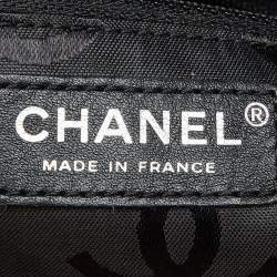 Pre Owned Chanel Beige/Black Quilted Leather Large Ligne Cambon Tote 